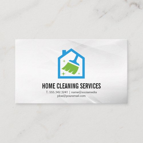 Broom House Logo  Cleaning Business Card