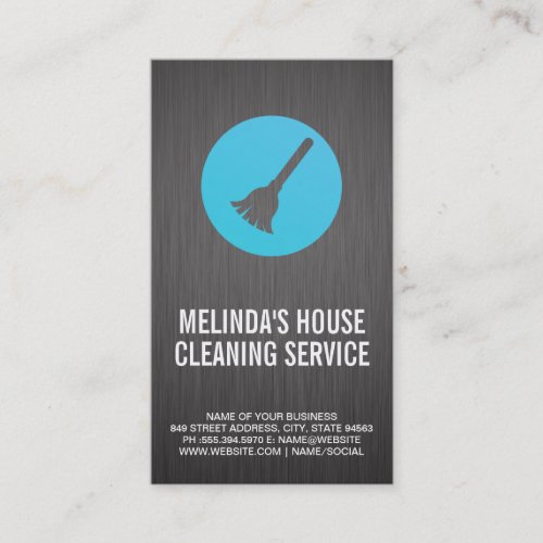 Broom Logo  Cleaning Services Business Card
