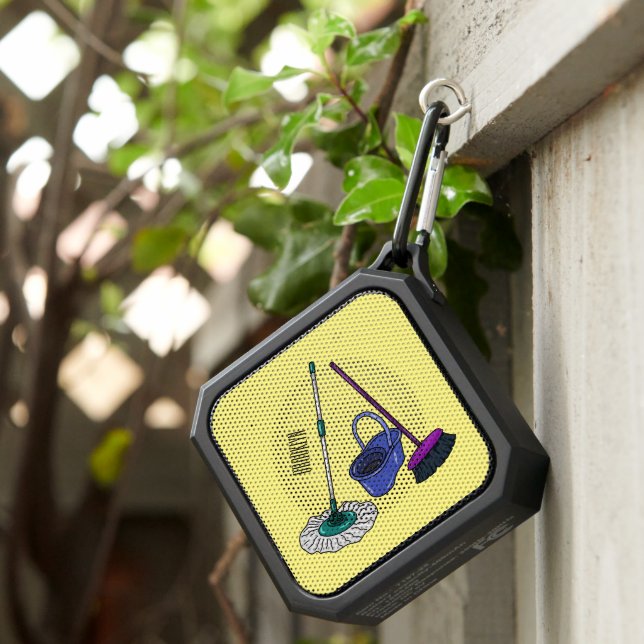 Broom & mop cartoon illustration bluetooth speaker