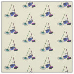 Broom &amp; mop cartoon illustration fabric