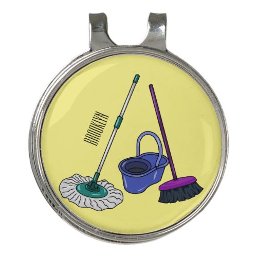 Broom  mop cartoon illustration golf hat clip