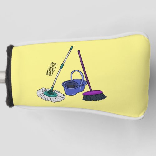 Broom  mop cartoon illustration golf head cover