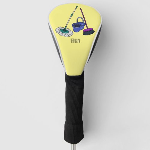 Broom  mop cartoon illustration golf head cover