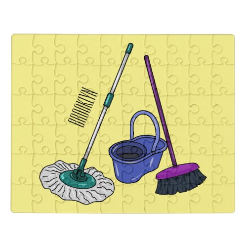 Broom  mop cartoon illustration jigsaw puzzle