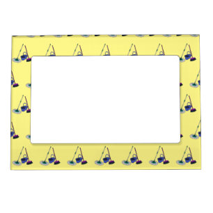 Broom & mop cartoon illustration magnetic frame