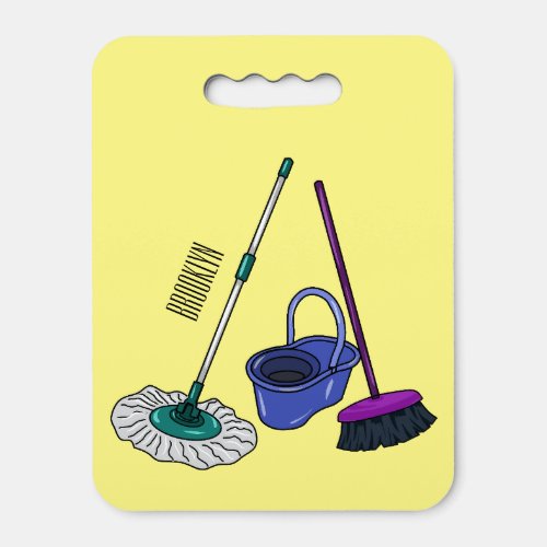 Broom  mop cartoon illustration seat cushion