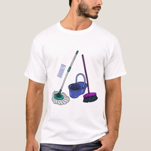 Broom  mop cartoon illustration T_Shirt