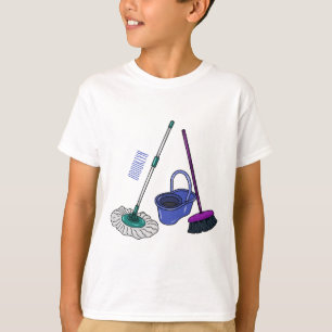 Broom & mop cartoon illustration T-Shirt