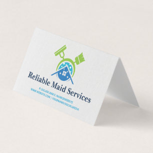 Broom Mop Cleaning Supplies   Maid Services Business Card