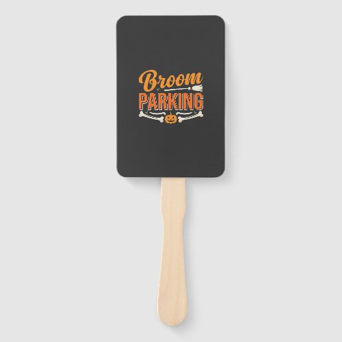 Broom Parking Halloween Vector Design_1 Hand Fan