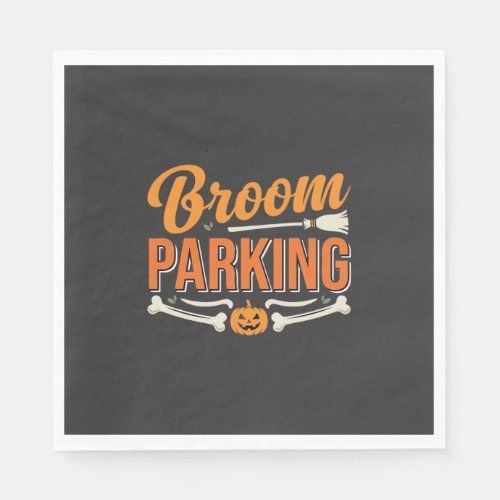 Broom Parking Halloween Vector Design_1 Napkins