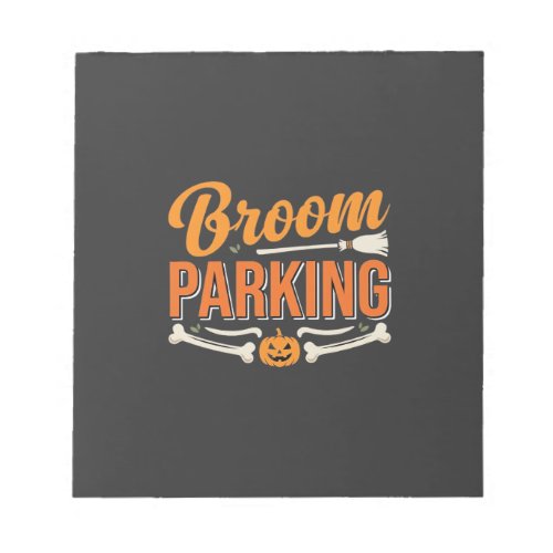 Broom Parking Halloween Vector Design_1 Notepad