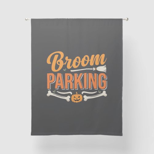 Broom Parking Halloween Vector Design_1 Sheer Curtains