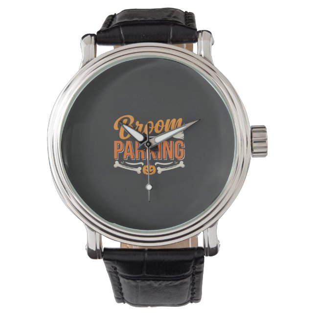 Broom Parking Halloween Vector Design_1 Watch (Front)