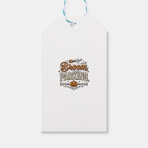 Broom Parking Halloween Vintage Witch Vector Desig Gift Tags