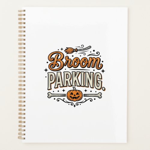 Broom Parking Halloween Vintage Witch Vector Desig Planner