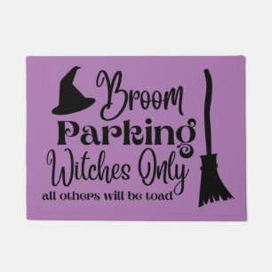 Broom Parking Witches Only Halloween  Doormat