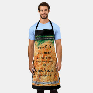 Broom Sage Abstract Philippians 4vs19 Apron