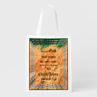 Broom Sage Abstract Philippians 4vs19 Grocery Bag