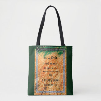 Broom Sage Abstract Philippians 4vs19 Tote Bag