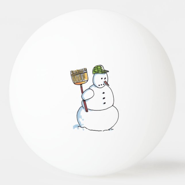 Broom Snowman 1-star ping pong ball (Front)