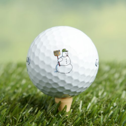 Broom Snowman Callaway Supersoft golf balls 12 pk