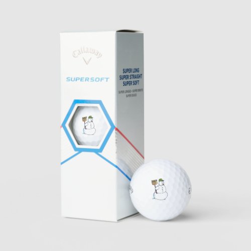 Broom Snowman Callaway Supersoft golf balls 3 pk