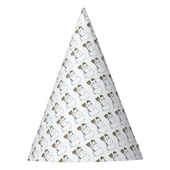 Broom Snowman party hats (Front)