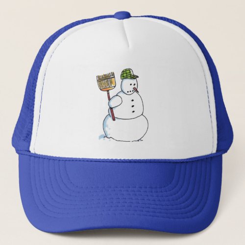 Broom Snowman trucker hat