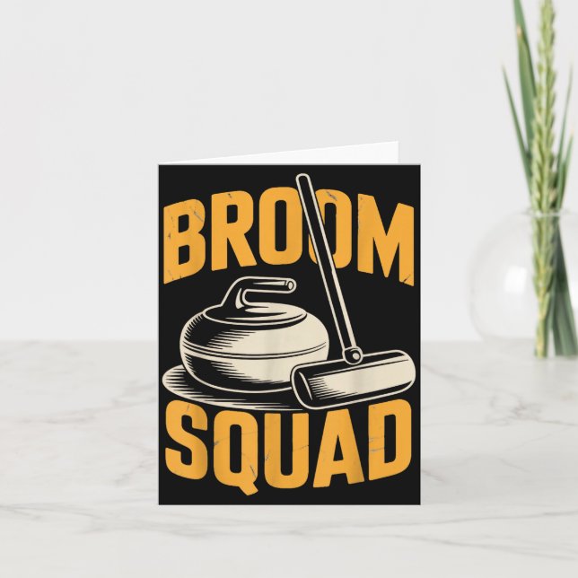 Broom Squad Ice Sweeng Rock Stone Sliding Curling  Card (Front)