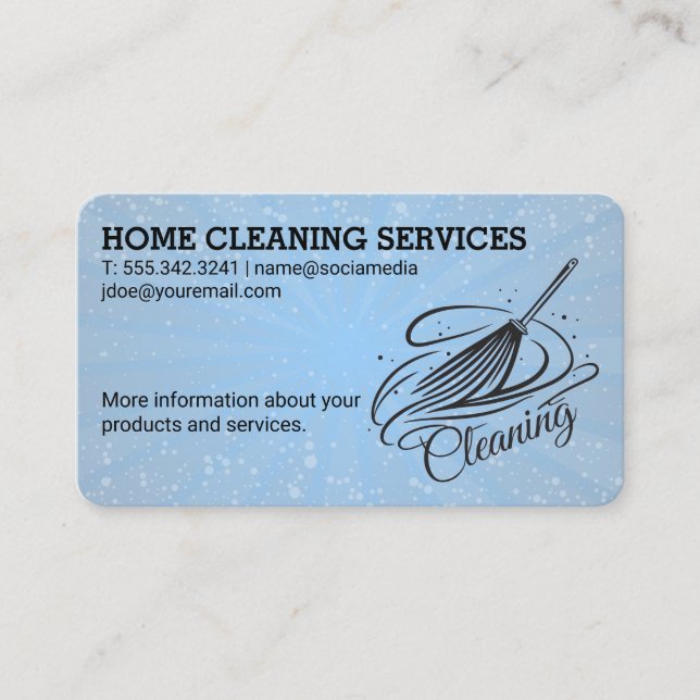 Broom Sweep | House Cleaning Services Business Card (Front)