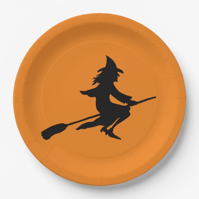 Broom Witch Paper Plates (Front)