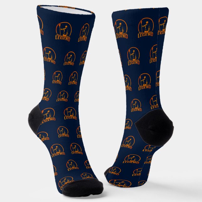 Broomball Legend Team Mate Birthday Swag Socks (Angled)