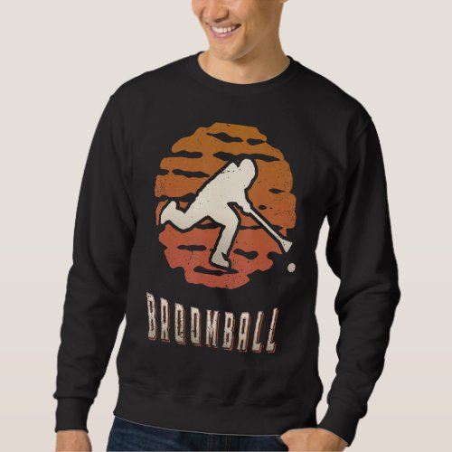 Broomball Vintage Retro Classic Sunset Sport Sweatshirt