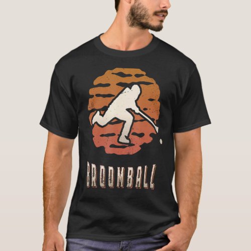 Broomball Vintage Retro Classic Sunset Sport T_Shirt