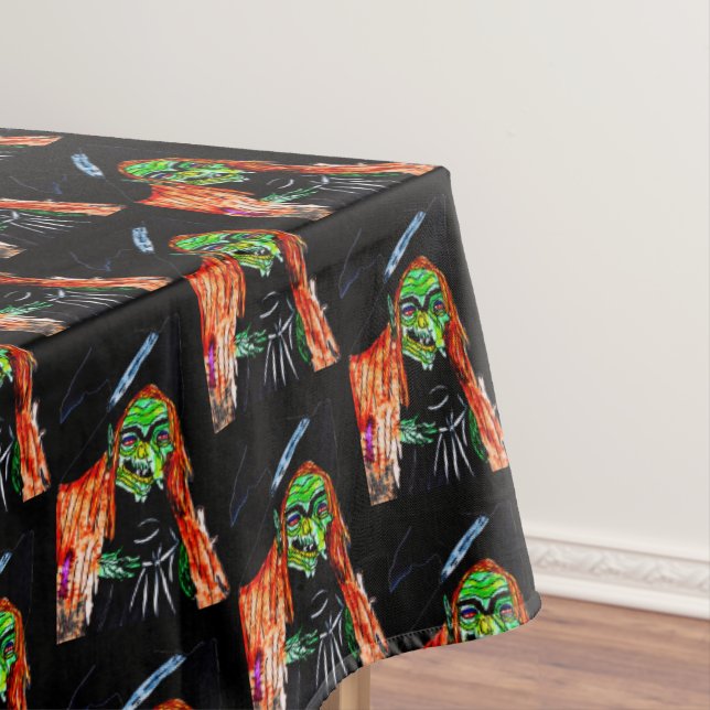 BROOMHILDA HALLOWEEN WITCH tablecloth (In Situ)