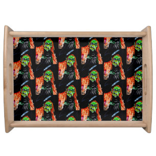BROOMHILDA HALLOWEEN WITCH tablecloth Serving Tray