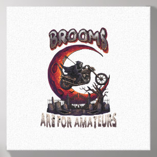Brooms Amateurs Grim Reaper Motorcycle Halloween R Canvas Photo Tile