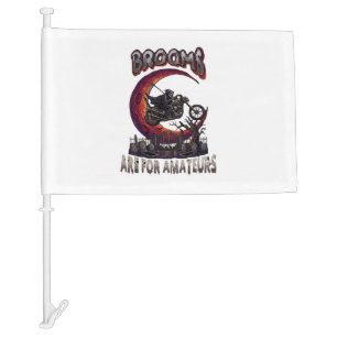 Brooms Amateurs Grim Reaper Motorcycle Halloween R Car Flag