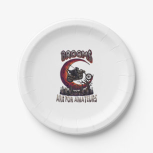 Brooms Amateurs Grim Reaper Motorcycle Halloween R Paper Plates
