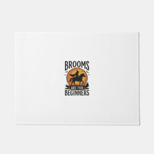 Brooms Are for Beginners Vintage Halloween Witch D Doormat