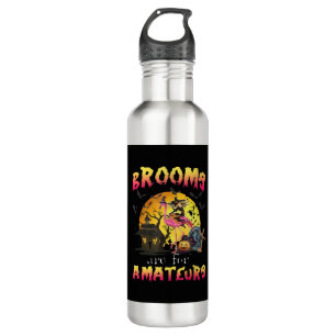 Brooms Are For Flamingo Halloween Stainless Steel Water Bottle
