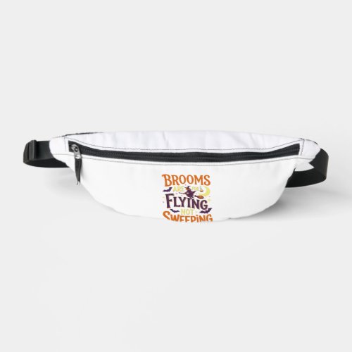 Brooms Flying Sweeping Halloween Witch Moon Bats Fanny Pack