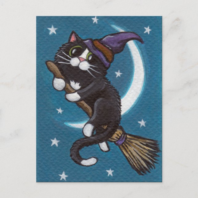 Broomstick Ride - Halloween Postcard (Front)