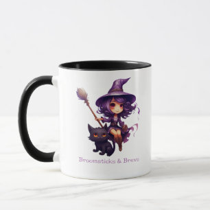 Broomsticks And Brews Witch Halloween Mug