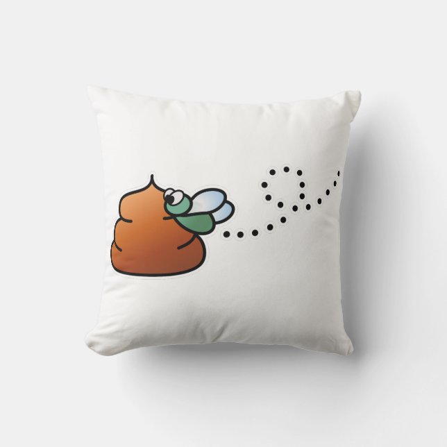 Brootsch the PooPoo Throw Pillow (Front)