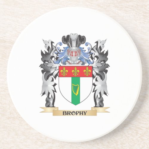 Brophy Coat of Arms _ Family Crest Drink Coaster