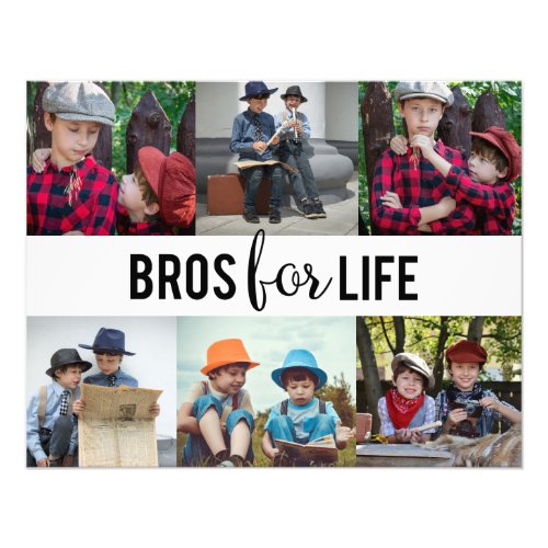 Bros for Life Brothers Photo Collage Typography 