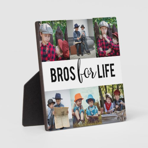 Bros for Life Brothers Photo Collage Typography   Plaque