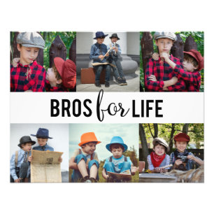 Bros for Life Brothers Photo Collage Typography Print